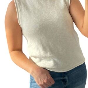 Sweater Tank Top In Off White